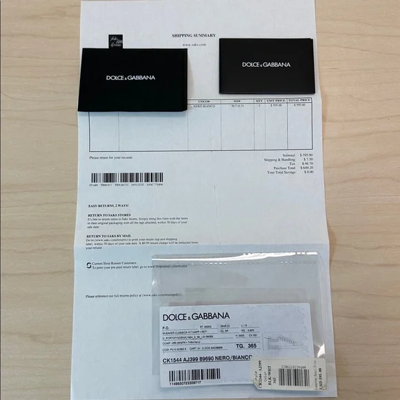 Dolce & Gabbana Black and White Logo Sneakers, new in box. Dust bag included - Picture 14 of 14